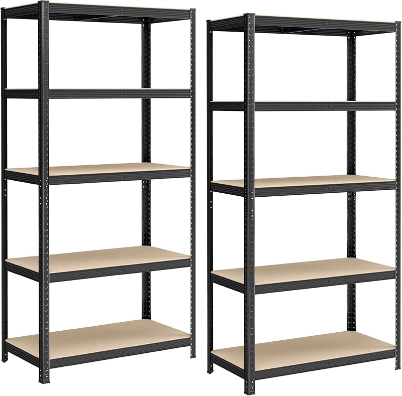 Songmics GLR050B02 Set of 2 Heavy Duty Shelving Units 5 Shelves 600 kg