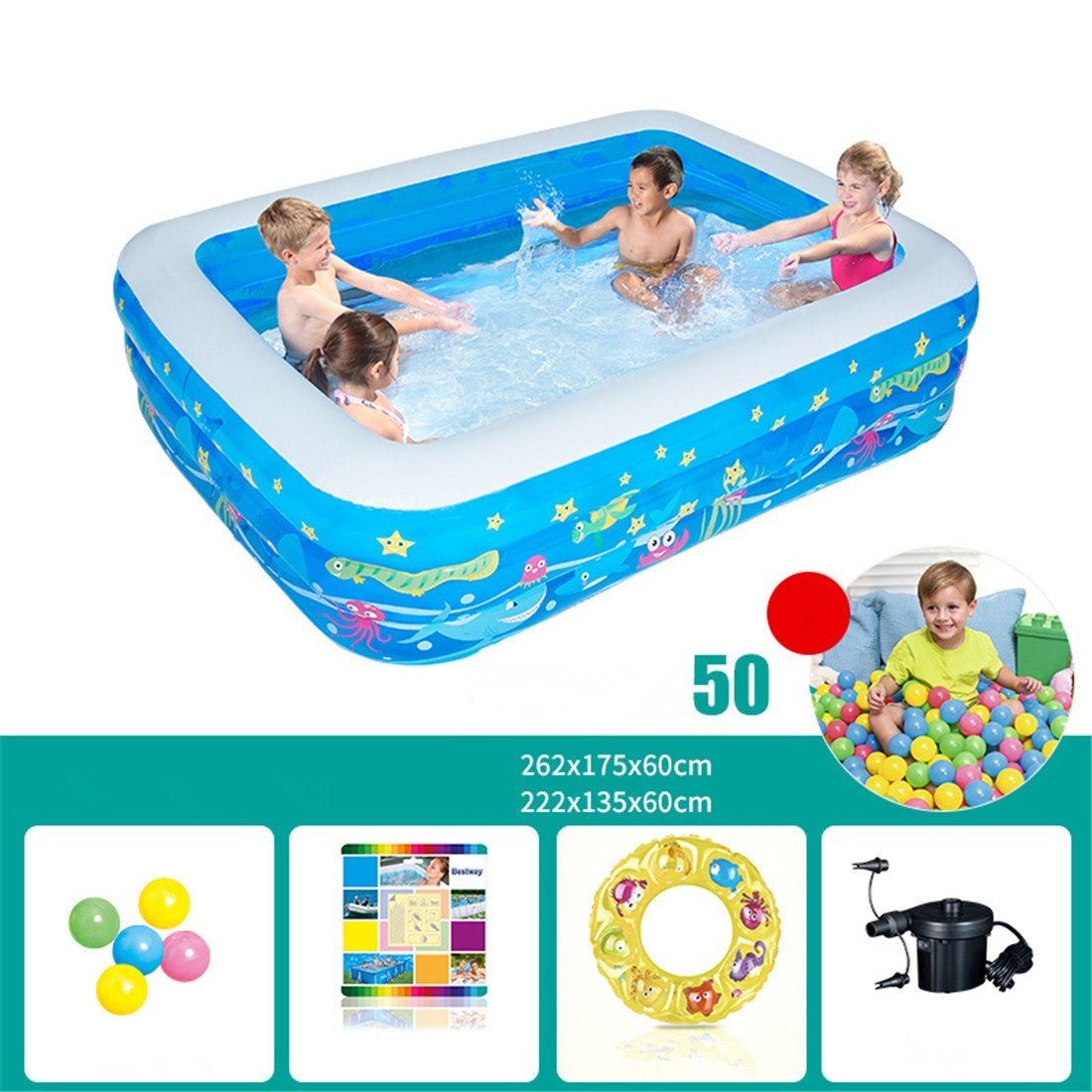 60cm Pour 1 6 Personnes Benjunépaissie écologique Pvc Enfants
