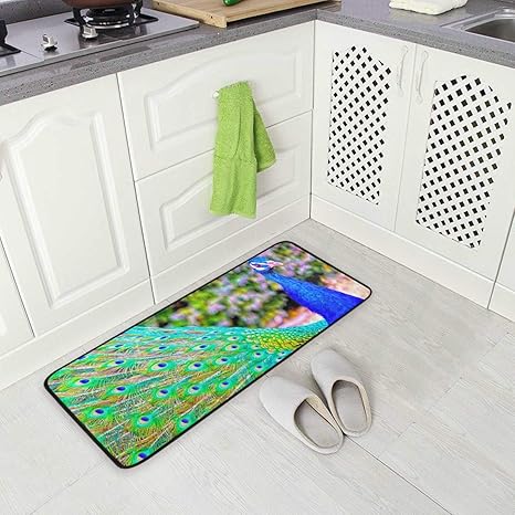 Amazon Com Peacock Bird Anti Fatigue Memory Foam Kitchen Mats