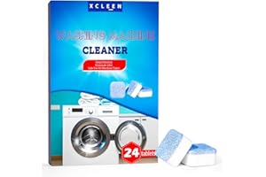 Xcleen Washing Machine Cleaner Tablets 24 pack, Washer Cleaner for High-Efficiency He Washers Top Load, Deep Cleaning supply for laundry washer, Total 12oz