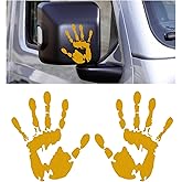 KVAEY 2PCS Car Wave Stickers, The Lazy Waver Sticker Auto Waving Hand Sign Decal, Waterproof Rearview Mirror Hands Wave Sticker Decor for Auto SUV Truck, Exterior Car Accessories (Yellow)