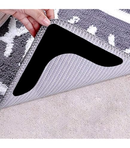 Patch Antidérapant Pour Tapis Antidérapant Rug Grippers, Moquette Adhesive Carré 4x6cm Noir * 5 Paires Peut être Utilisé Pour Canapé, Siège, Lit