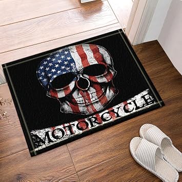 Amazon De Cdhbh Motorrad Decor American Flagge Totenkopf Bad