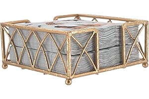 Boston International Arch Design Cocktail Napkin Holder Caddy, Gold Leaf