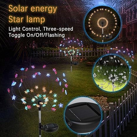 Yukuai 90 Capsules Star Shaped Solar Light String 90 Led Lights