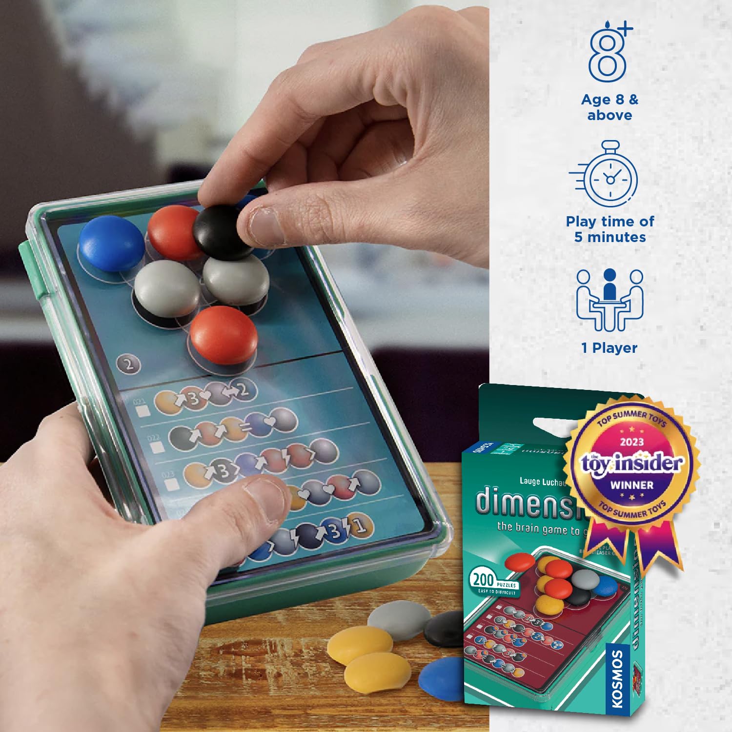 Dimension: The Brain Game to Go | Brainteasers |Puzzles| Solo Games | 1 Player | Dimension | Stacking Game | Kosmos Game