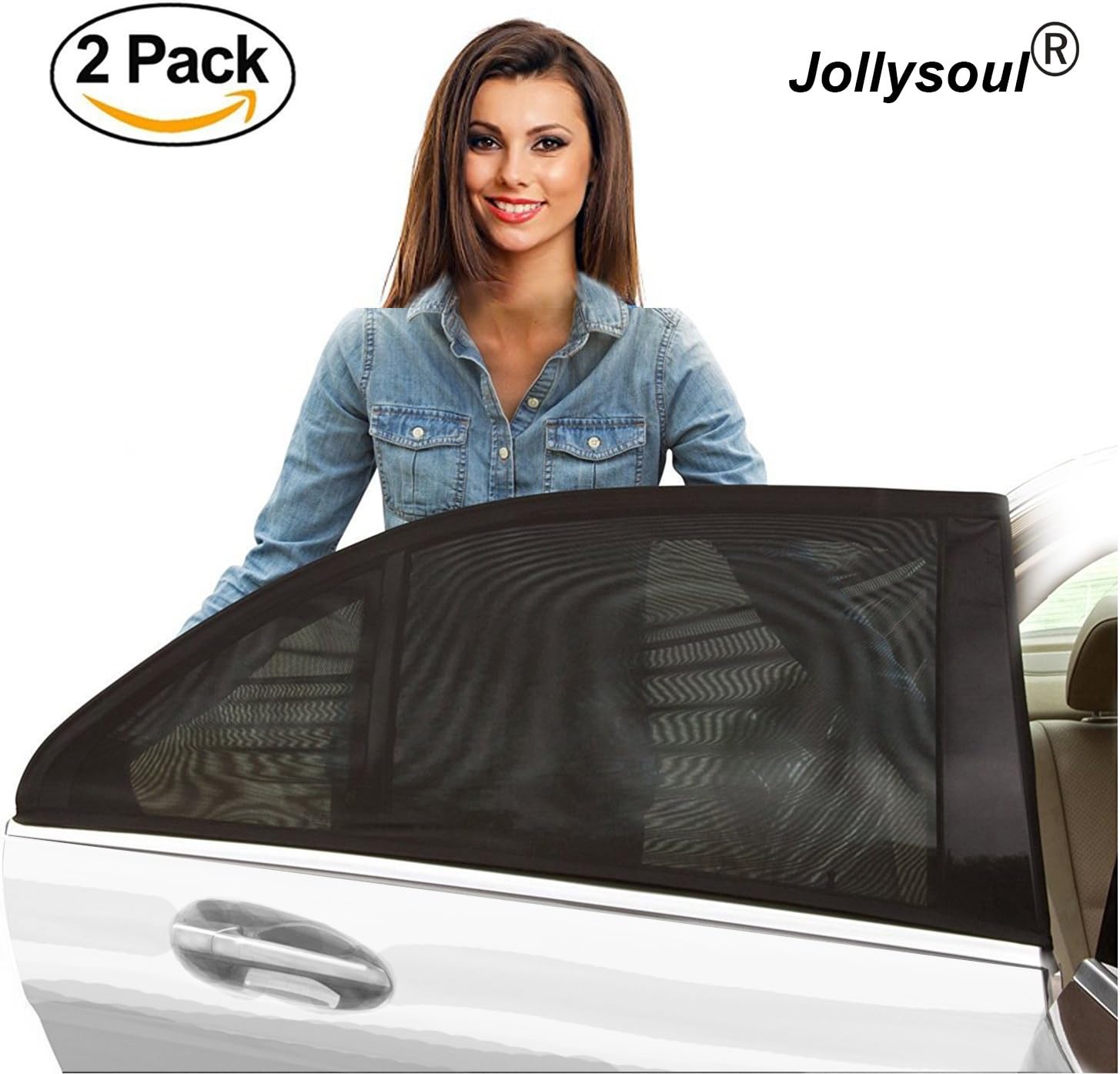 Car Sun Shade Mesh Breathable Side Window Sun Screen Protector Universal Luxurious UV Blocks, Protect Kids Pets from Sun Glare and Heat in Back Seat Vehicle Accessories 2 Pack