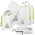 Beeyond Compression Packing Cubes Set - 6 Pieces for Travel and Luggage Organization, Includes Large & Small Cubes, Accessories Bag, and Laundry Bag