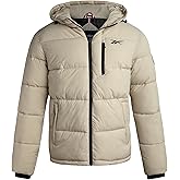 Reebok Mens Jacket - Weather Resistant Winter Jackets for Men Quilted Warm Coat Puffer Jacket with Hood and Pockets