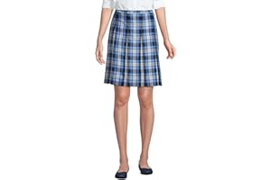 Lands' End School Uniform Young Women's Plaid Box Pleat Skirt Top of The Knee
