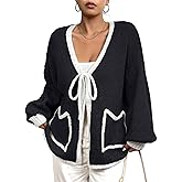 EliteLand Women's Plus Size Cardigan Sweater Knit Open Front Long Sleeve Cover Up Casual Tops with Side Pockets (L-4XL)