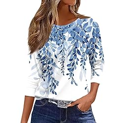 LPIGOH 3/4 Sleeve Tops for Women Dressy Casual