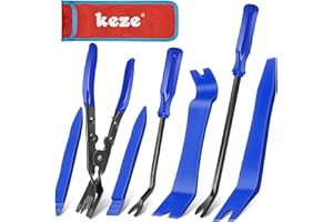KEZE 7 Pcs Auto Clip Pliers Set and Fastener Remover,Car Trim Rivet Removal Pry Tool Repair Kit with Storage Bag for Automoti