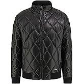 GUESS Mens Quilted Faux Leather Jacket