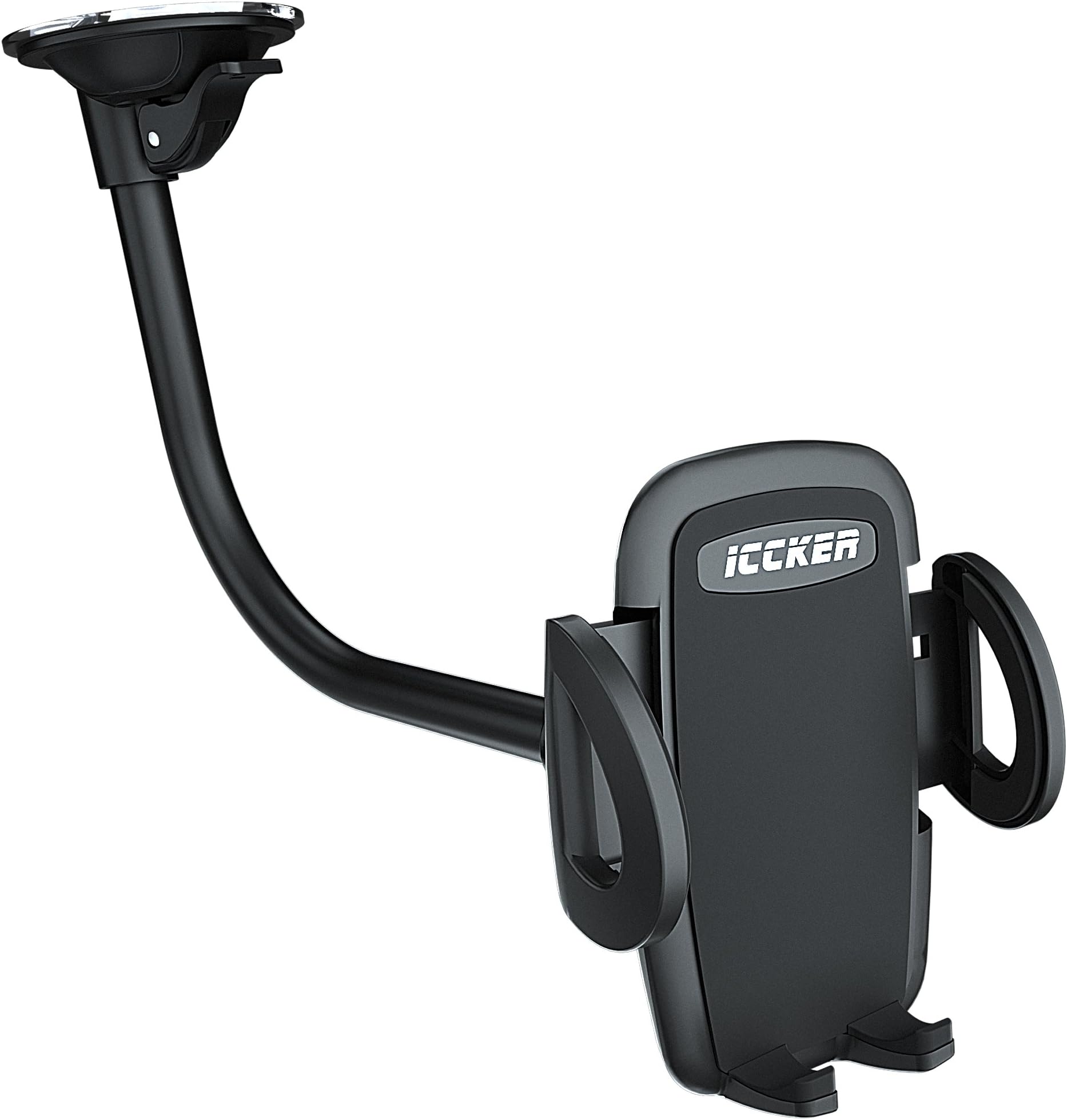 Cradle Mount，Windshield Long Arm Car Phone Holder Mount with Flexible Base and Strong Suction Cup for iPhone X, 8plus,8,7plus，7,6plus，5s，Samsung Galaxy S6，S5, LG,HTC,Oneplus and Smartphones (C81)