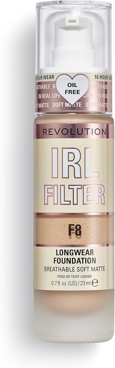 Makeup Revolution IRL Filter Longwear Foundation F8 Medium to Tan 23ml