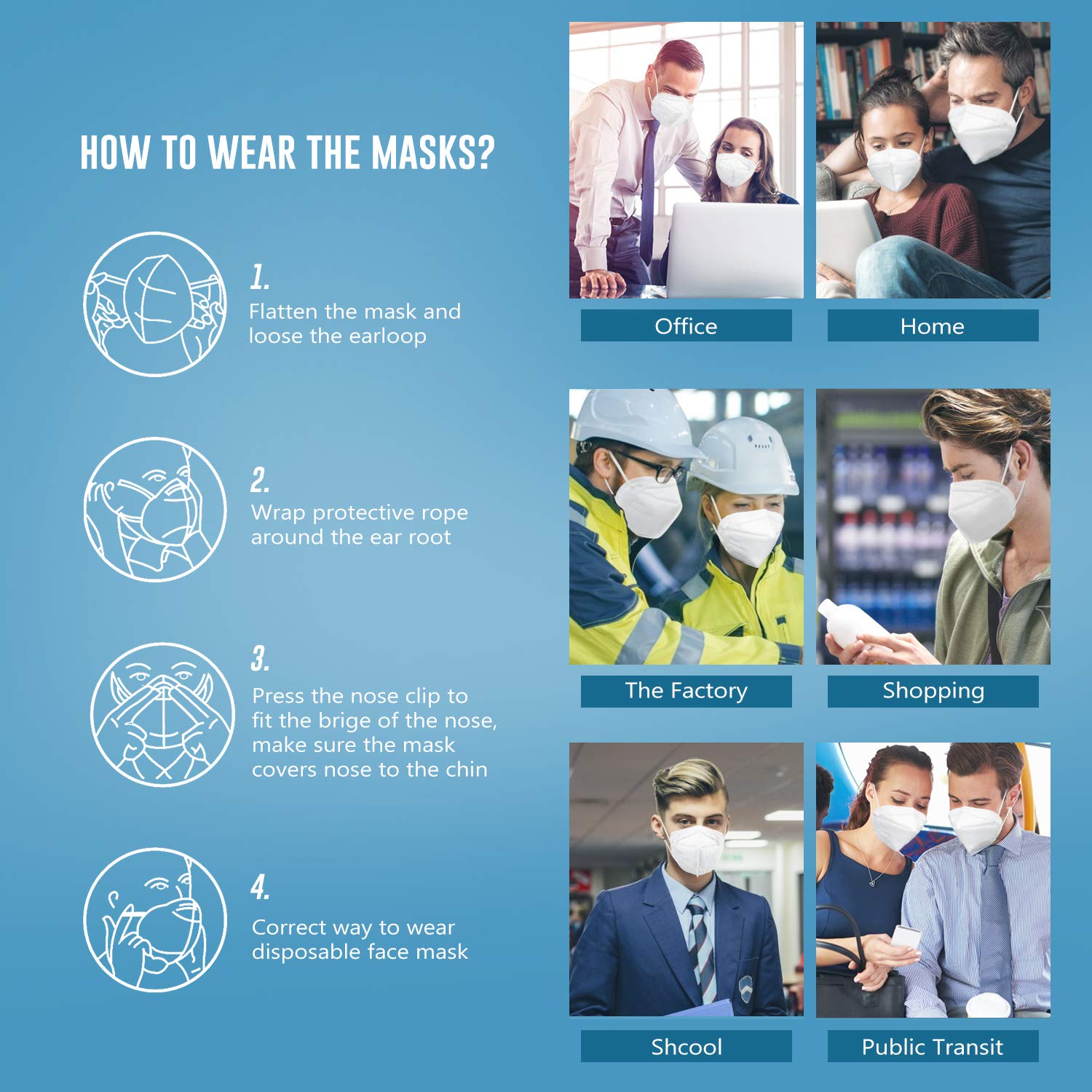 White KN95 Face Mask - 50 Pack, WWDOLL New GB2626-2019 KN95 Mask 5-Layer Breathable Cup Dust Mask White: Industrial & Scientific