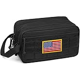 TACTICISM Toiletry Bag for Men - Dry Wet Separate Travel Toiletry Bag, Tactical Molle Dopp Kit for Men with Water-Resistant Shaving Bag for Adult Women for Travel, Black