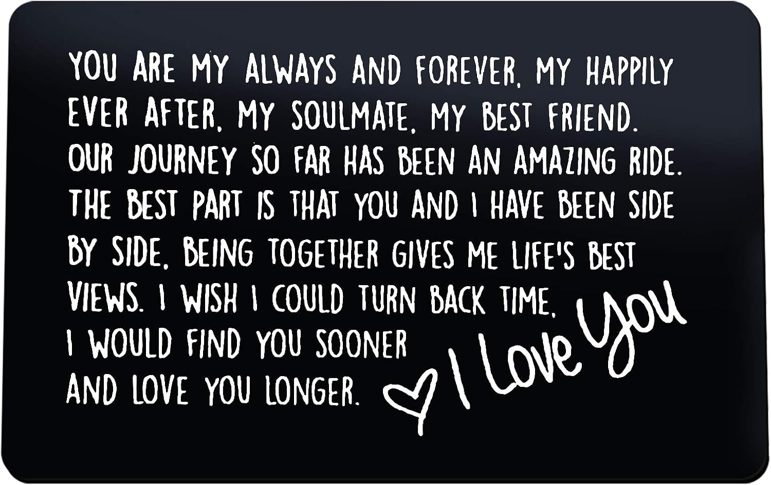 Anniversary Card Gifts for Him Engraved Wallet Insert Card for Boyfriend Husband You are My Always and Forever Valentines Day Gifts for Men Christmas Birthday Gifts I Love You Gifts for Him