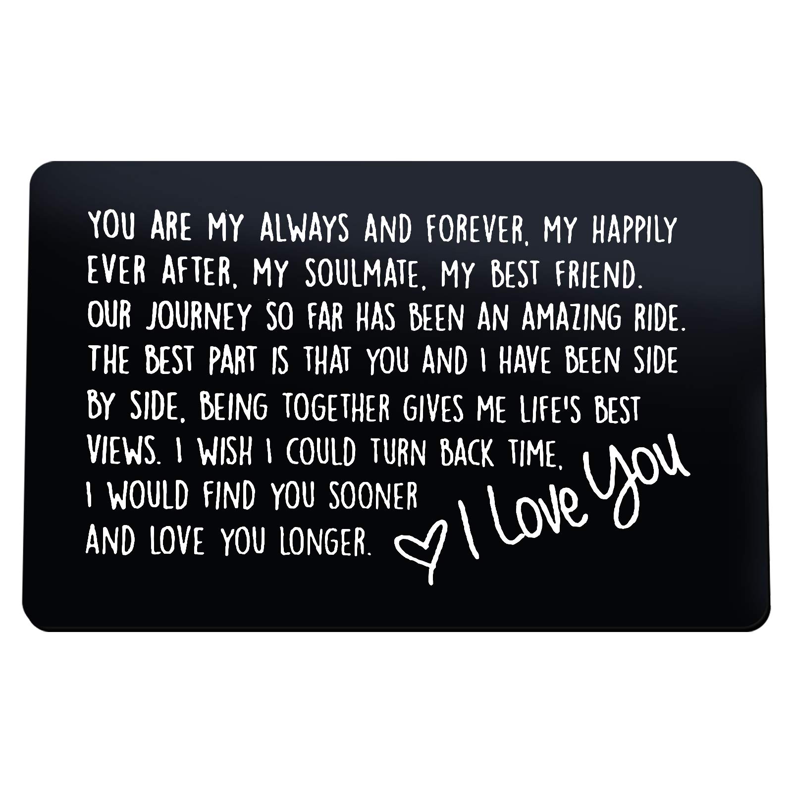 Anniversary Card Gifts for Him Engraved Wallet Insert Card for Boyfriend Husband You are My Always and Forever Valentines Day Gifts for Men Christmas Birthday Gifts I Love You Gifts for Him
