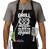ZOORON Funny BBQ Aprons for Men, Dad Gifts, Gifts for Men, Fathers Day, Birthday Gifts Aprons,Adjustable and Waterproof