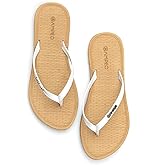 Ampeo Women's Flip Flops - Fashion Thin Strap with Cooling Texture Sole,Designed for Narrow/Medium Feet | Walking Beach Pool Vacation Essentials | Quick Dry Lightweight Summer Flat Sandals