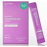 Haroutine Liposomal Glutathione Powder, 125mg L-Glutathione Sugar-Free Flavored Packets, 100mg Vitamin C, Powerful Antioxidant Supplement for Skin, Beauty Health & Detox Support, 30 Packets - Lemon