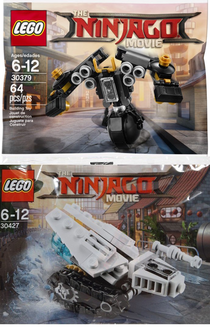 LEGO Ninjago Movie Battle Pack 30427, ICE TANK MICRO BUILD + 30379-1: Quake Mech Polybag edition Vehicle Building Exclusive 2 Pack Set
