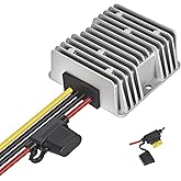 AIUWIZO 20A 240W Golf Cart DC-DC 24V 36V 48V to 12V Waterproof Converter Voltage Regulator Reducer Transformer with Fuse, Professional Step Down Converter