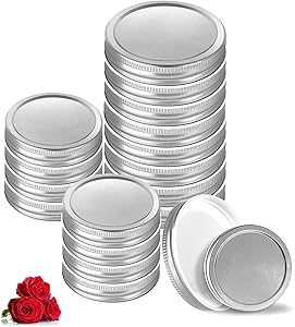 16 Pack Canning Lids, LovoIn 8 Pack Regular Mouth Canning Lids & 8 Pack Wide Mouth Canning Lids - Food Grade Storage for Mason Jars - Leak Proof, 16 Pack(70 mm + 87 mm, Silver)