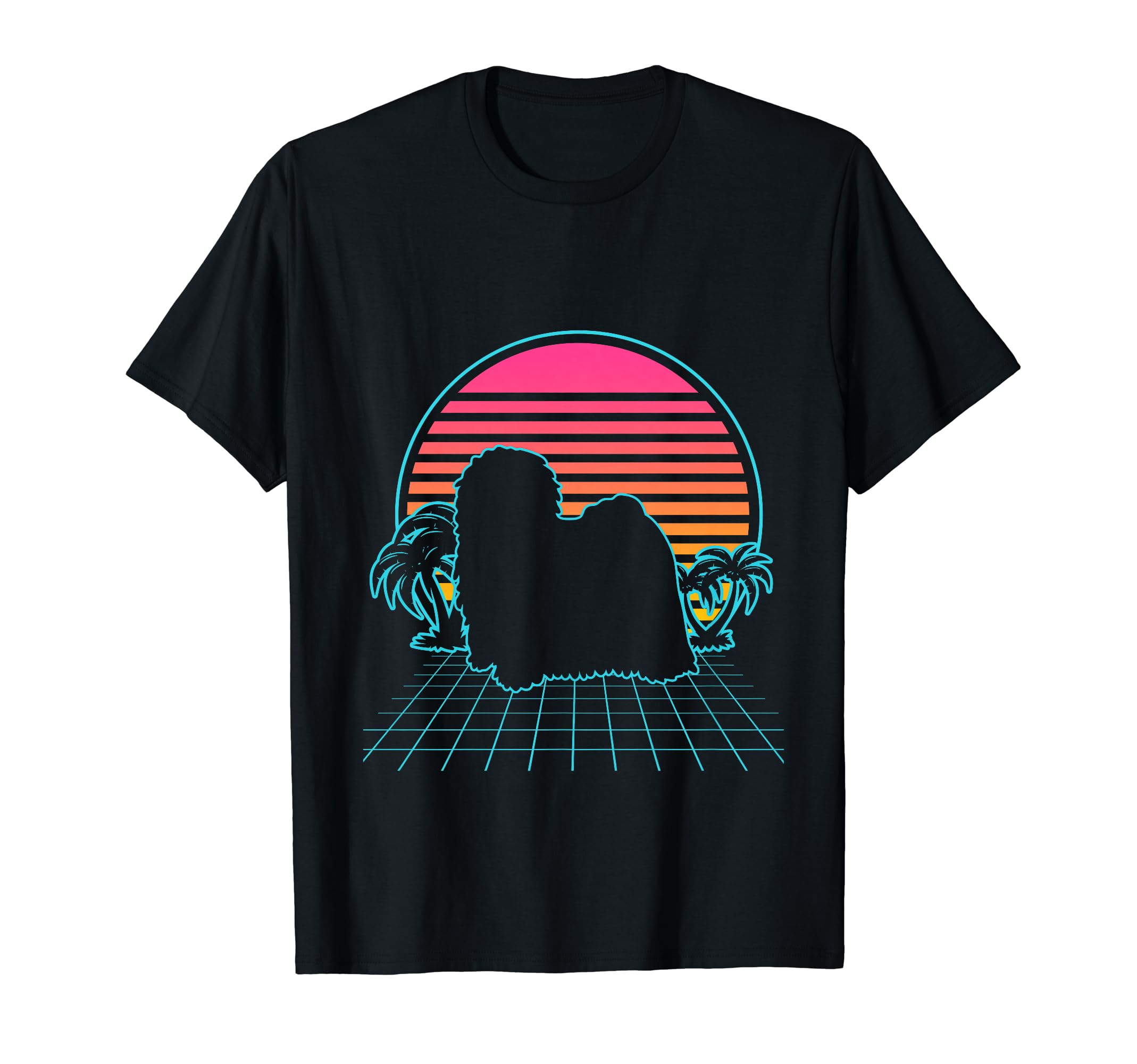 Puli Dog Retro Vintage 80s Vaporwave Aesthetic Dog Lover T-Shirt