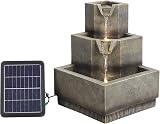 BTGGG Solar Powered Garden Water Fountain 3 Tier LED Lights Water Feature view 1