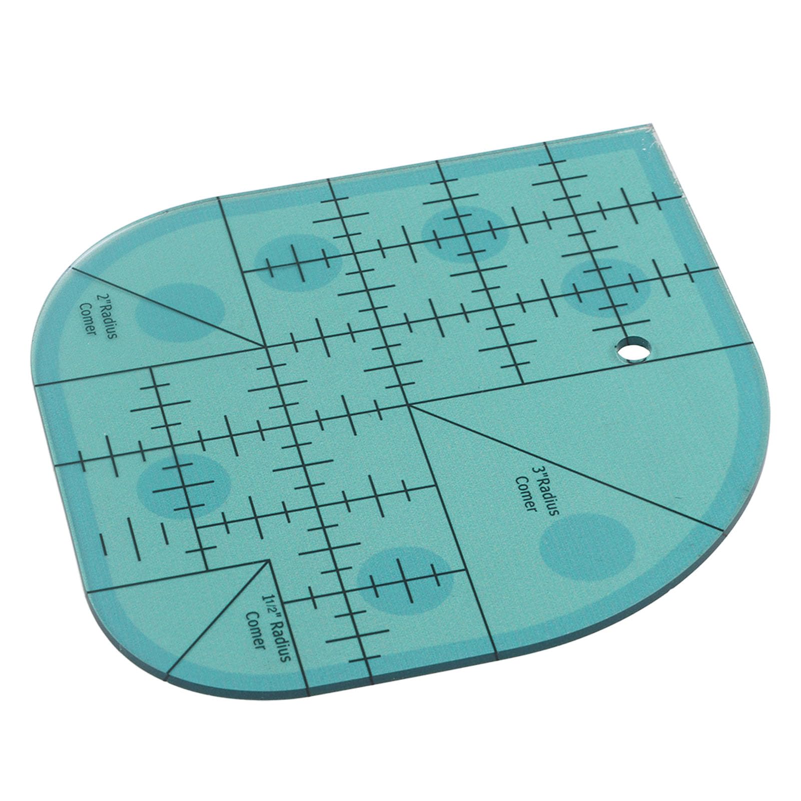 Atyhao Acrylic Sewing Curved Corner Cutter Ruler Sewing Patchwork Template DIY Supplies, Easy to Bind with 2.5cm‑1.2cm, 5cm, 7.6cm Radius for Rounded Corners on Carpets, Placemats