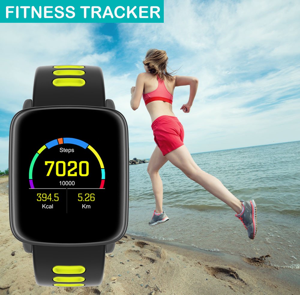 Montre Connectée pour iPhone et Android,Willful SW018 Smartwatch étanche IP68 Montre Sport (Podomètre,Cardiofréquencemètre,Sommeil) avec Réveil, Chronomètre, Appel SMS Afficher pour Femme Homme Enfant