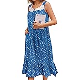 Ekouaer Nightgowns for Women Sleeveless Night Gown Victorian Sleep Shirt with Pockets Ladies Pajamas Lace Trim Sleepwear