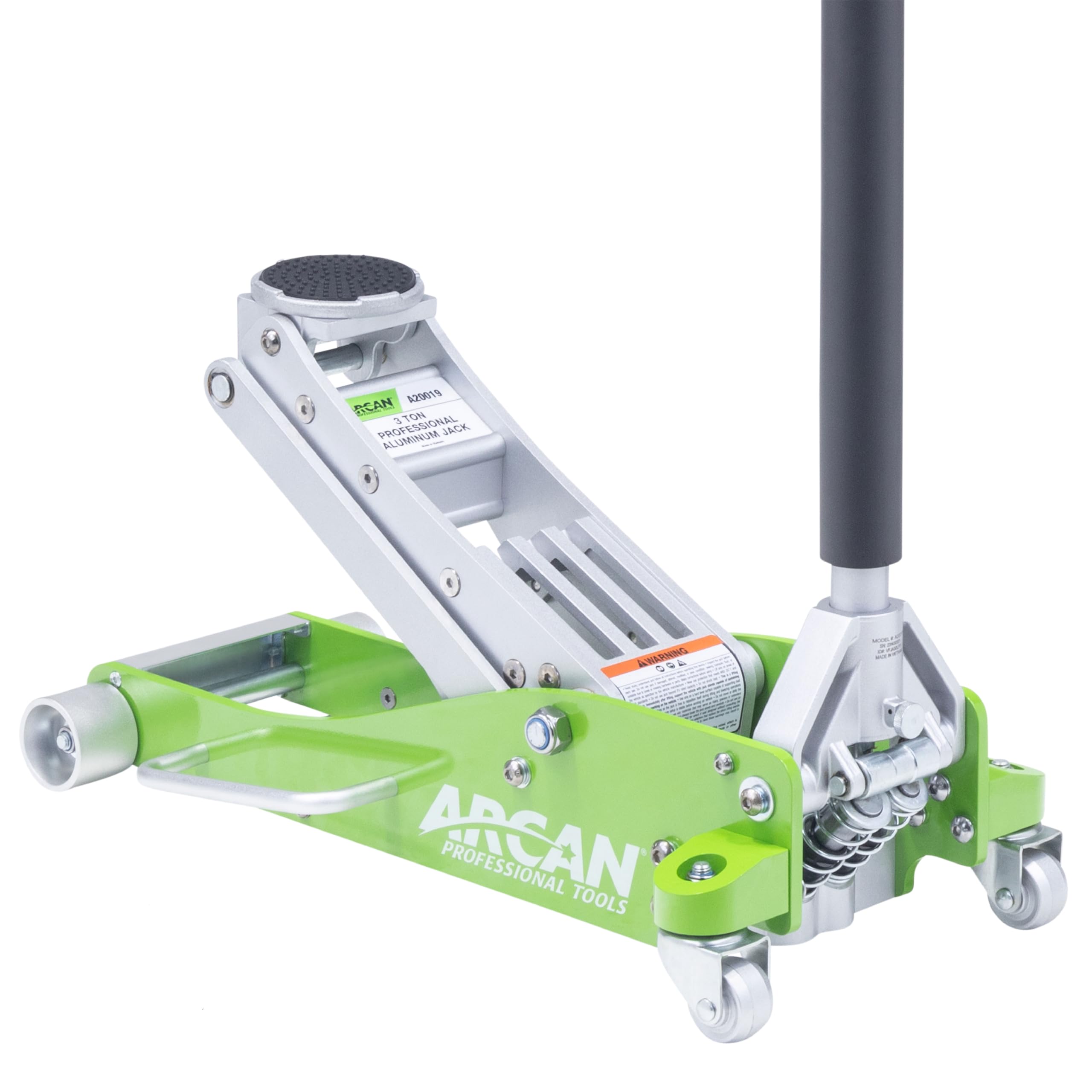 Photo 1 of ARCAN 3-Ton Quick-Rise Aluminum Floor Jack with Dual Pump Pistons, Reinforced Lift Arm, Side-Mount Handle, 3.75"–18" Lift Range, Updated Model A20019