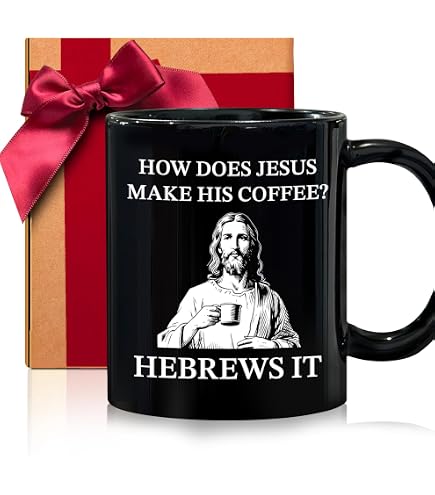 Tazza Umoristica 325 Ml Con Scritta How Does Moses Make Coffee? Hebrews It - Regalo Divertente