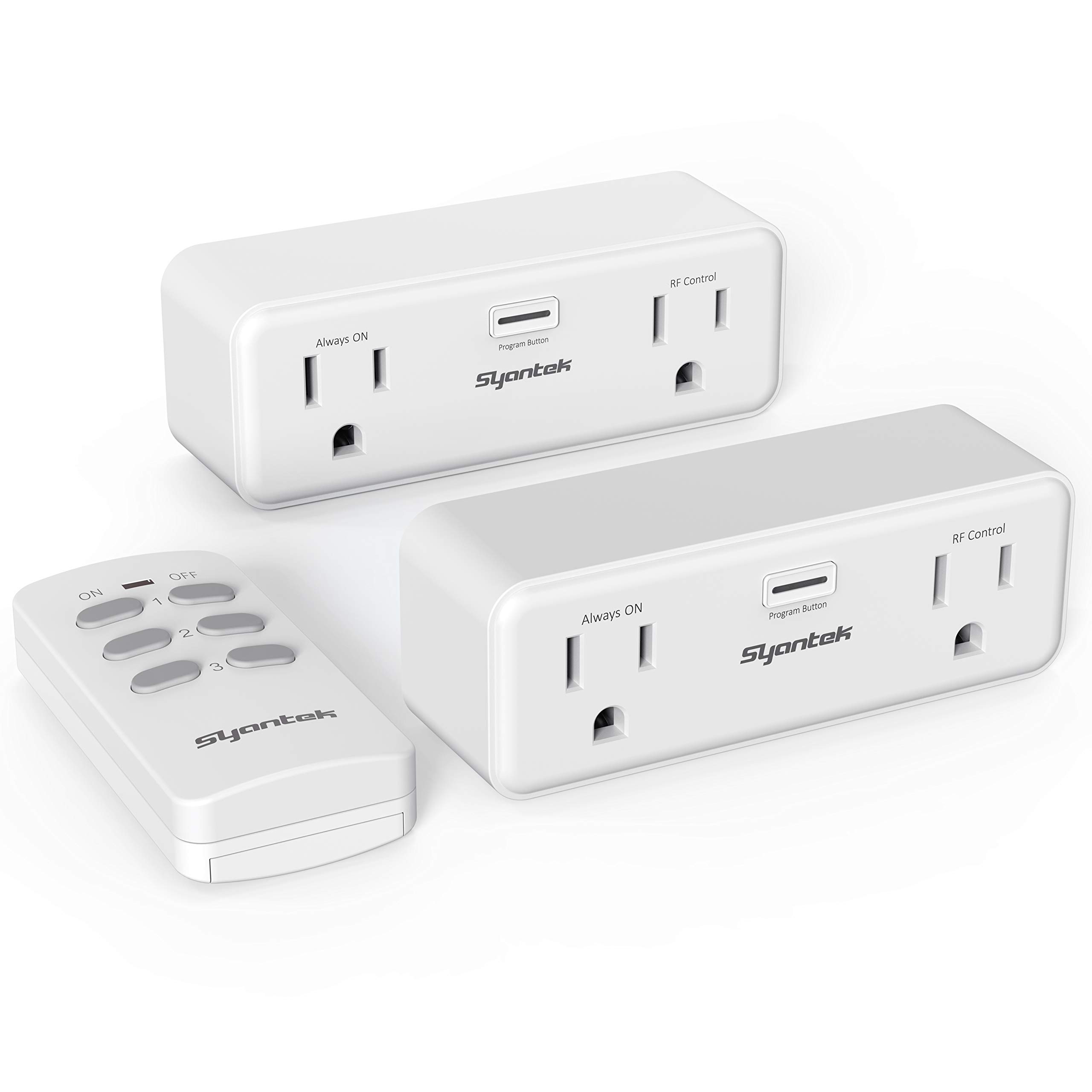 Syantek Wireless Remote Control Outlet Combo Kit, Remote Switch Outlets ...