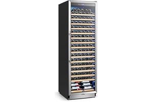 Tylza Wine Fridge 24 Inch, 189 Bottles Large Wine Cooler Refrigerator, Built-in or Freestanding Tall Wine Cooler with Upgraded Compressor, Low Noise, Fast Cooling and Intelligent Temperature Memory