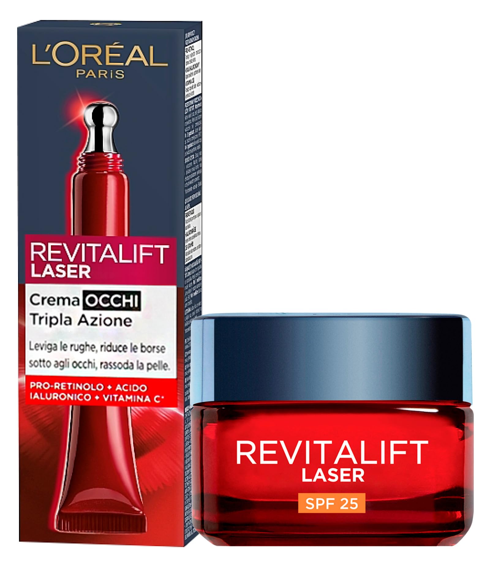 L'Oréal Paris Revitalift Laser Deep Anti-Ageing Treatment SPF 25 with Hyaluronic Acid and Pro-Retinol + Revitalift Laser Anti-Wrinkle Firming Eye Cream with Vitamin C — image 1