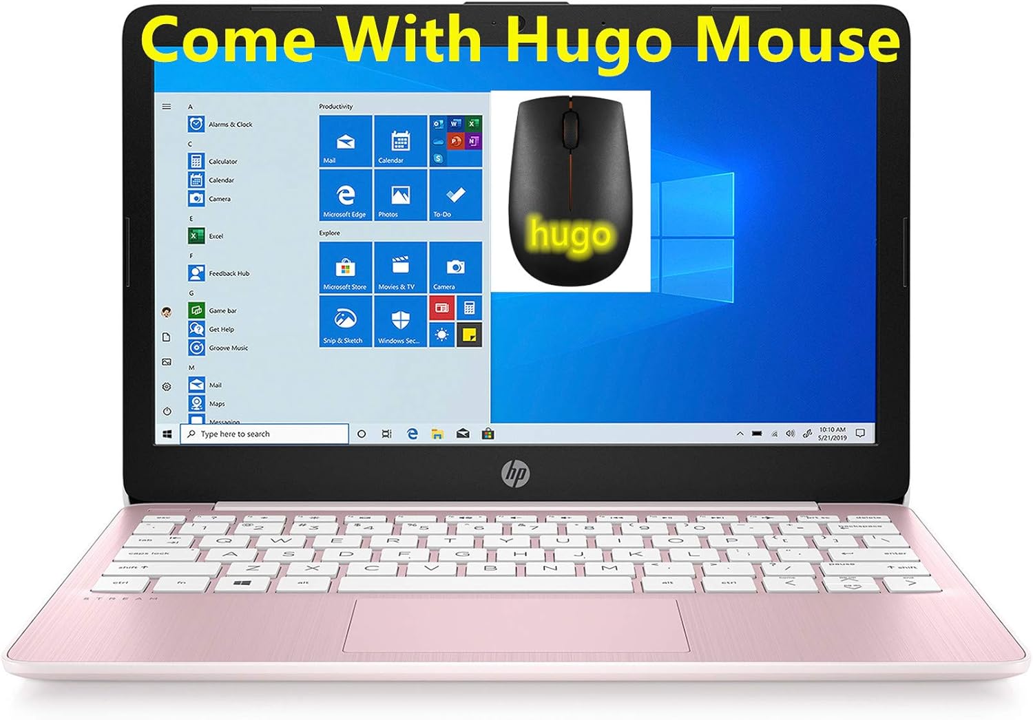 2020 HP Stream 11.6 inch Laptop Computer Intel Celeron N4020 Upto 2.8 GHz, 4GB RAM, 64GB eMMC Storage, Windows 10 Home, 13Hr Battery Life, with Hugo (Rose Pink) (Renewed) (64GB)