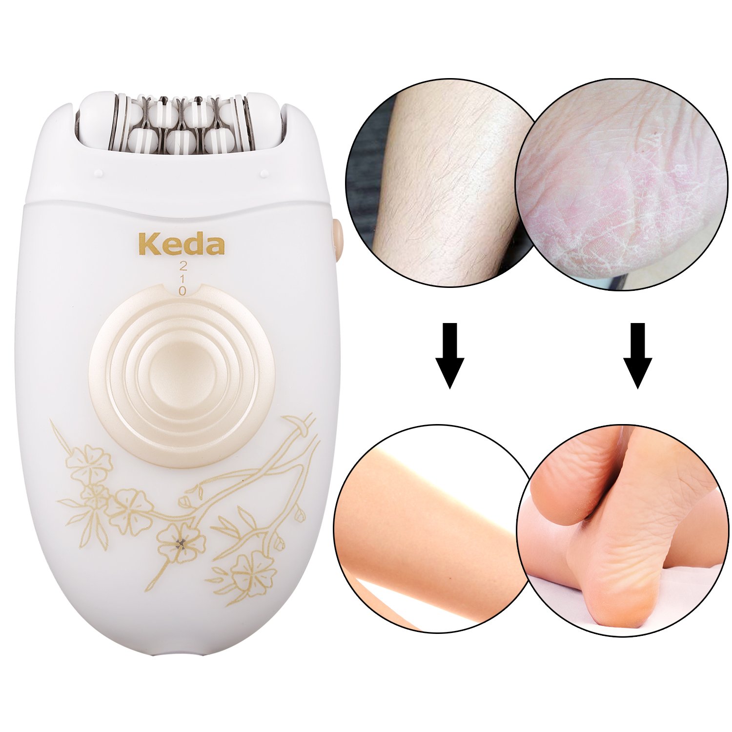 Yivans KD-196 Epilierer Dreifachfunktion weiß/gold