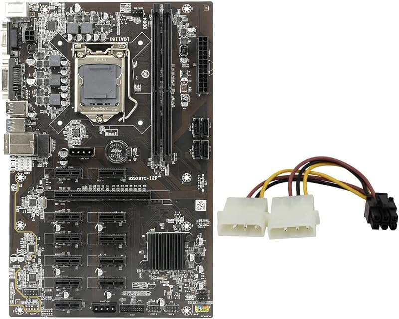 Zunedhys B250 BTC Mining Motherboard 12 PCIE LGA 1151 DDR4 16G RAM SATA3.0 6PIN