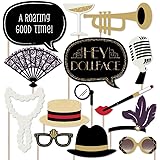 Roaring 20's - Twenties Art Deco Jazz 1920s Photo Booth Props Kit - 20 Count