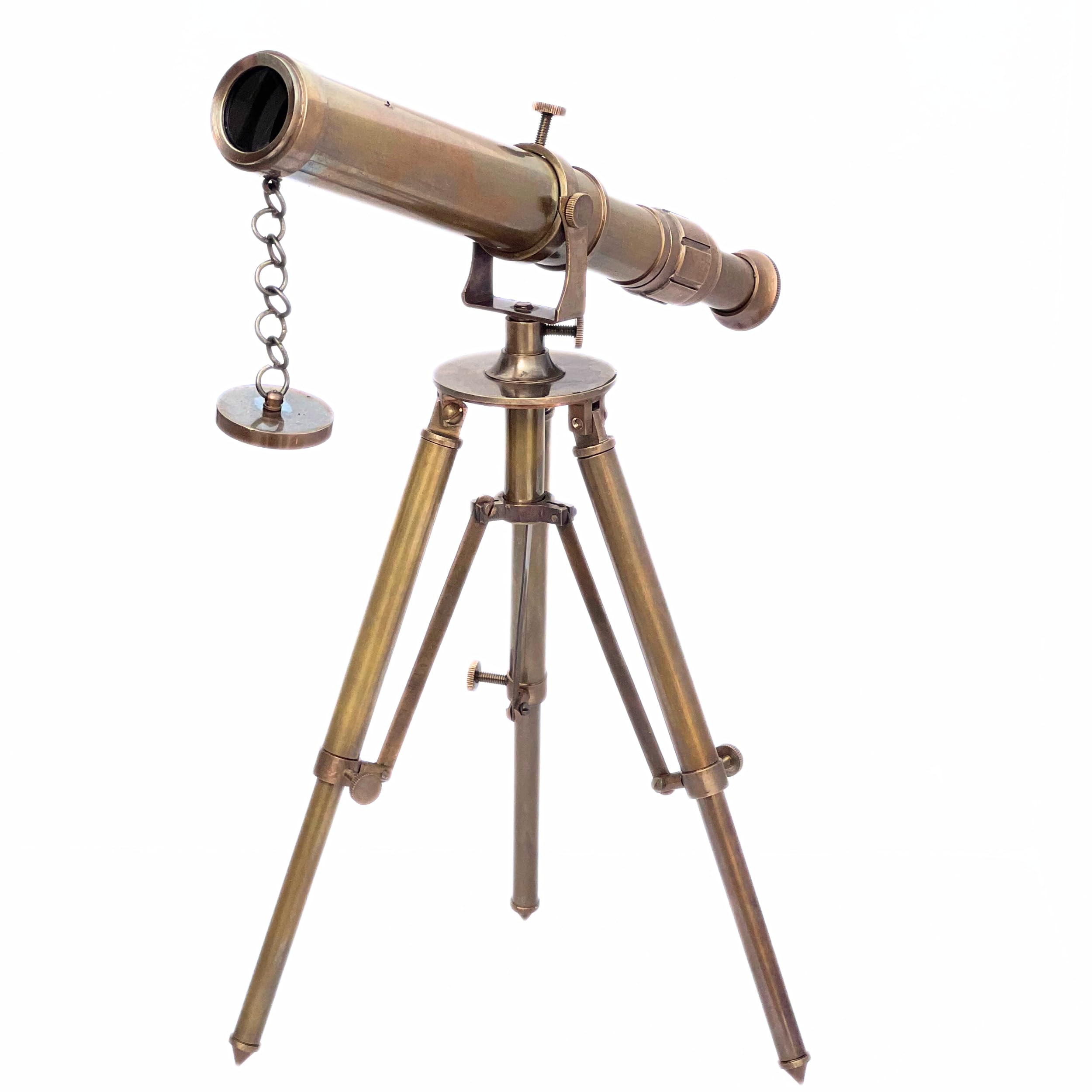 Vintage Table Decorative Brass Telescope with Tripod Marine Gift Item