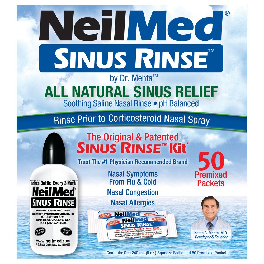 NeilMed SinuRinse/50 Sachets Kit Including Easy Squeeze Bottle
