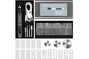 TUBINOONE Engraving Pen with 37 Bits, USB Rechargeable Cordless Engraving Machine with Box, Portable DIY Rotary Engraver for Jewelry Wood Glass Stone Carving