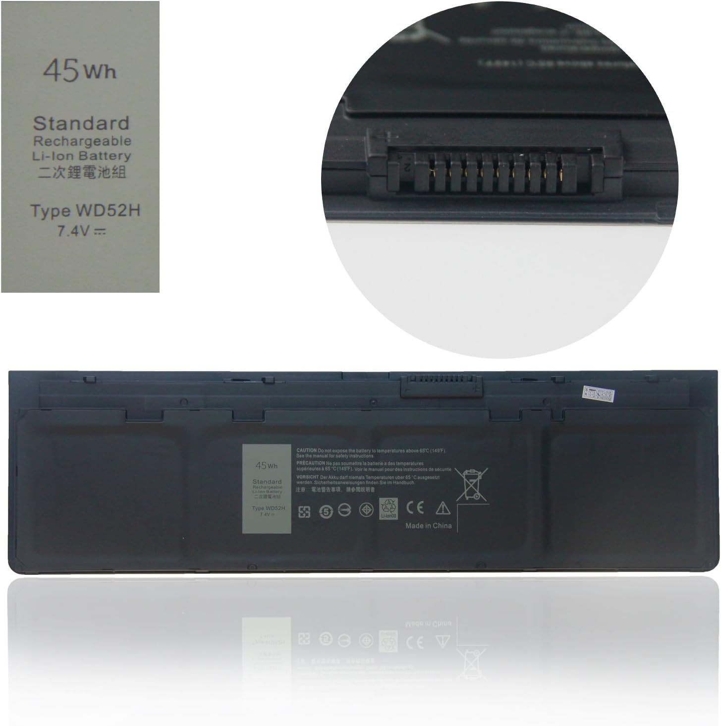Aomore New WD52H Replacement Dell Laptop Battery Compatible with Dell Latitude E7240 KWFFN J31N7 451-BBFW 451-BBFX GVD76 HJ8KP NCVF0 [7.4V 45Wh]