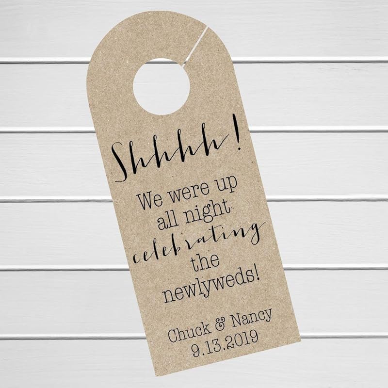Wedding Door Hanger on Kraft, Custom Hotel Door Hangers
