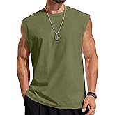 COOFANDY Mens Sleeveless Shirts Cotton Workout Tank Tops Cut Off Shirts Gym Muscle Loose Fit Tee
